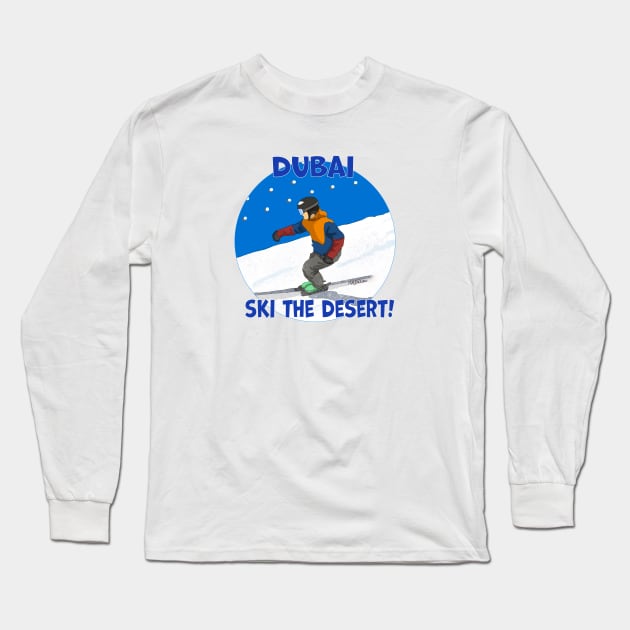 Ski The Desert, Dubai Long Sleeve T-Shirt by MMcBuck